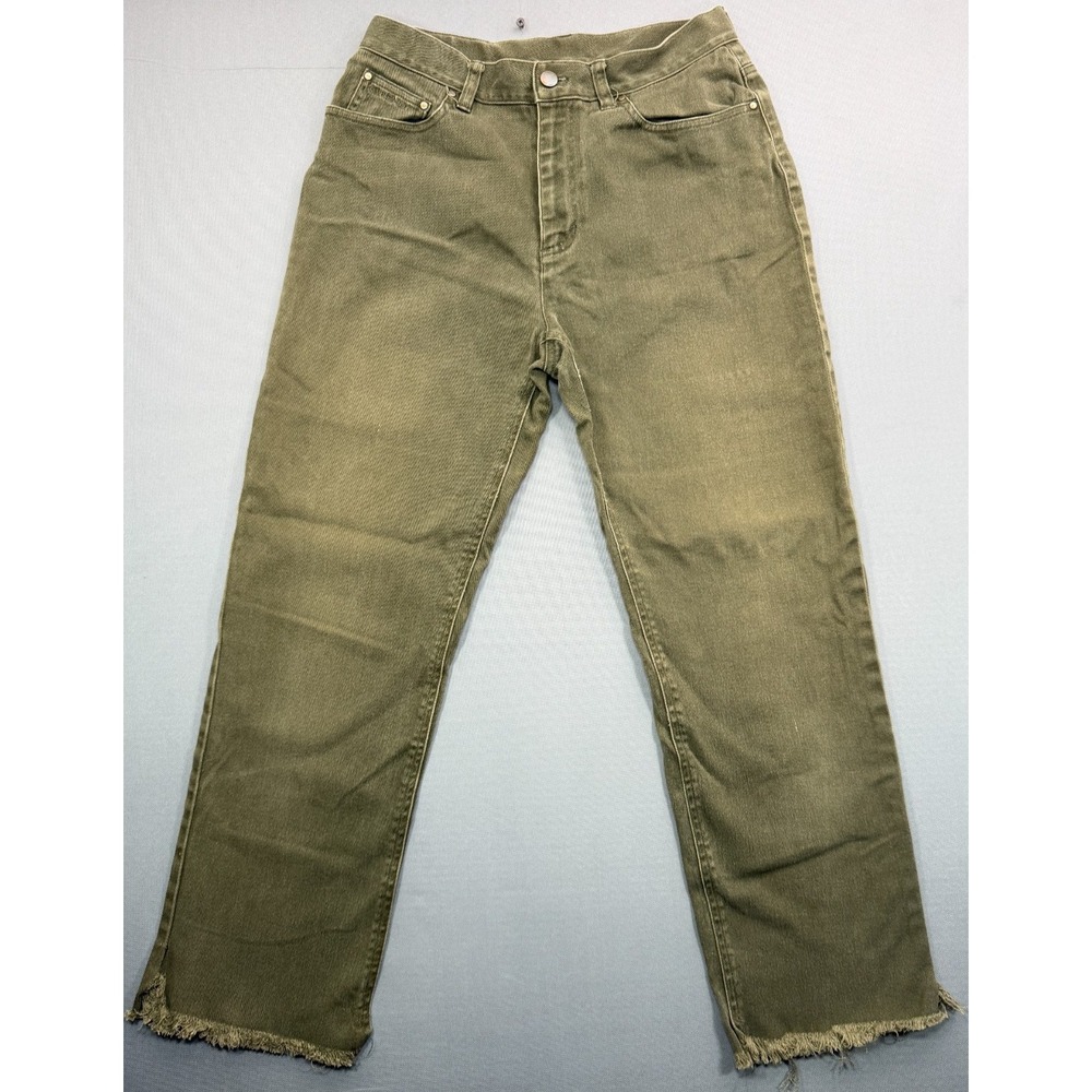 Lauren Ralph Lauren Jeans Co Olive Green Straight Leg Raw Frayed Hem | Women's 8